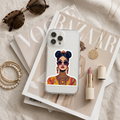 Boho Chic Woman Die-Cut Sticker — Colorful Retro Portrait Sticker