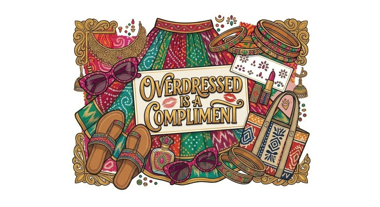Sticker — "Overdressed Is a Compliment" Boho Fashion Kiss-Cut Sticker