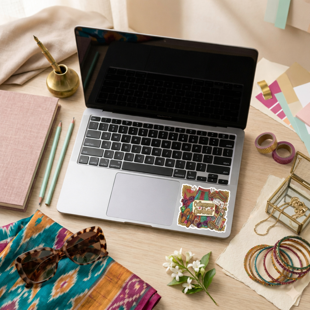 Sticker — "Overdressed Is a Compliment" Boho Fashion Kiss-Cut Sticker